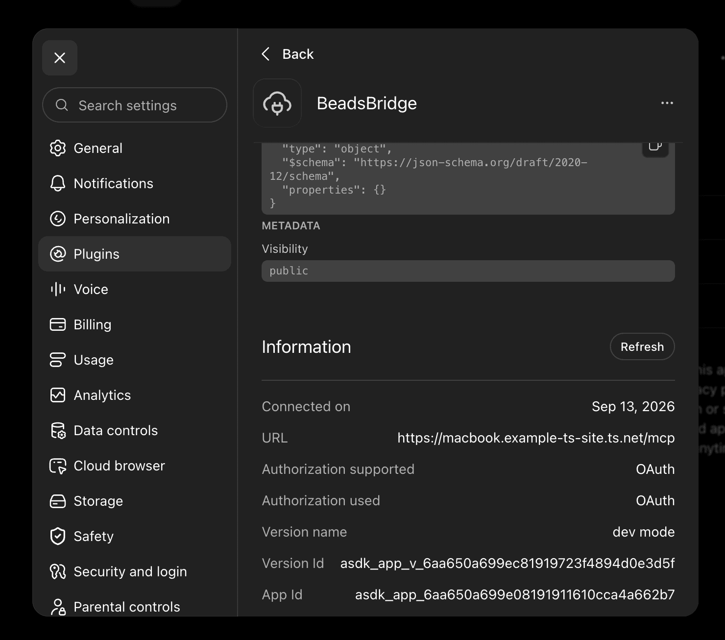 ChatGPT MCP tool refresh UI