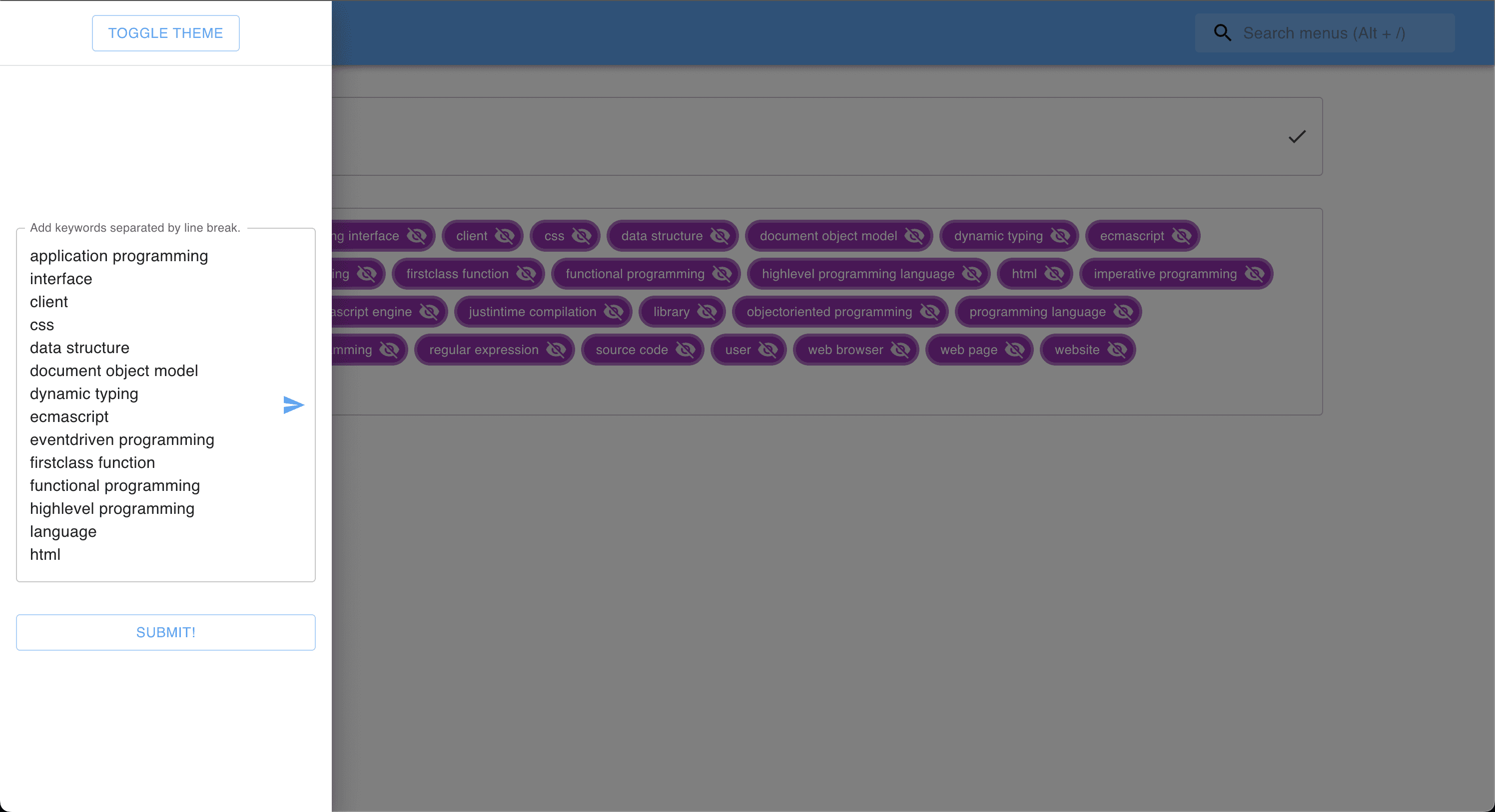 Screenshot of Kwdz Keyword Tracker