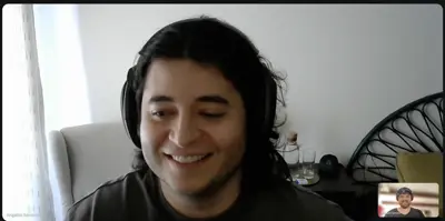 Screenshot of Angelos and Trillium on Google Meet